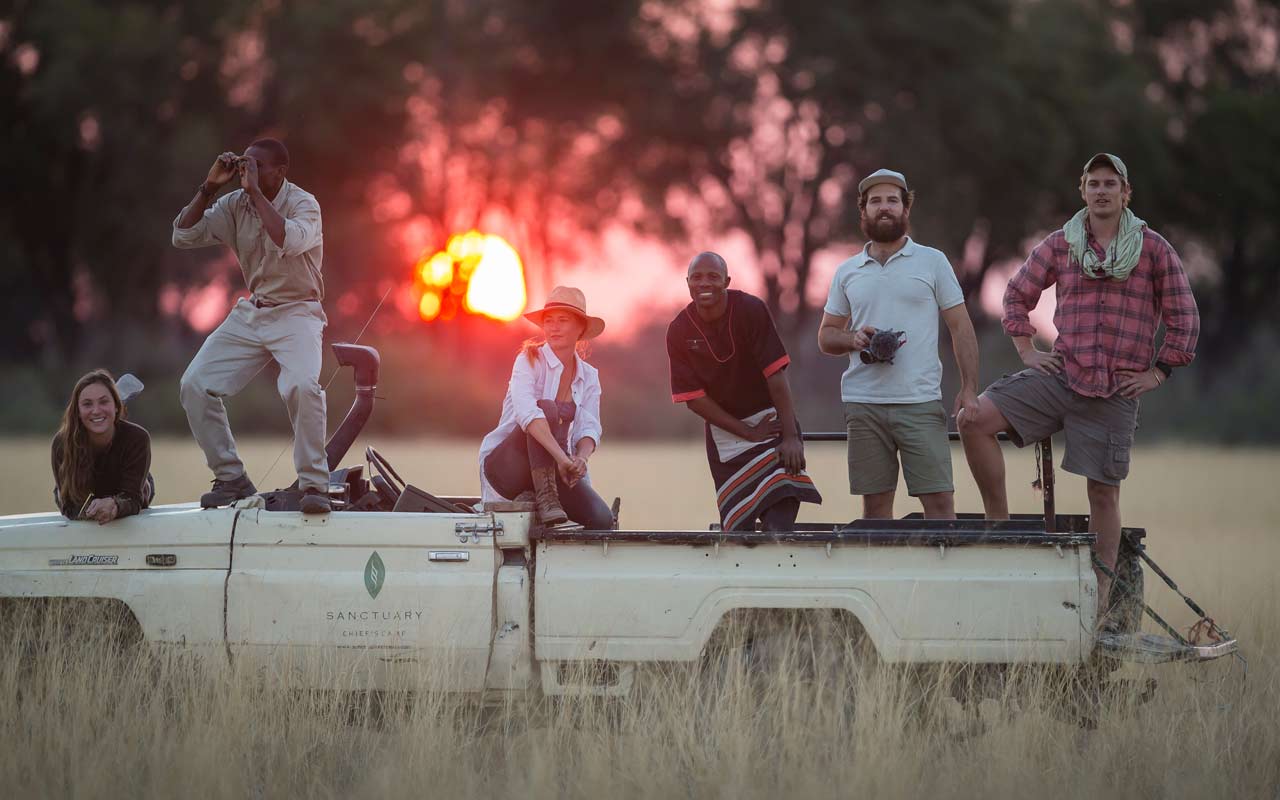 The Black Bean independent film production company crew on location in the Serengeti with Singita.