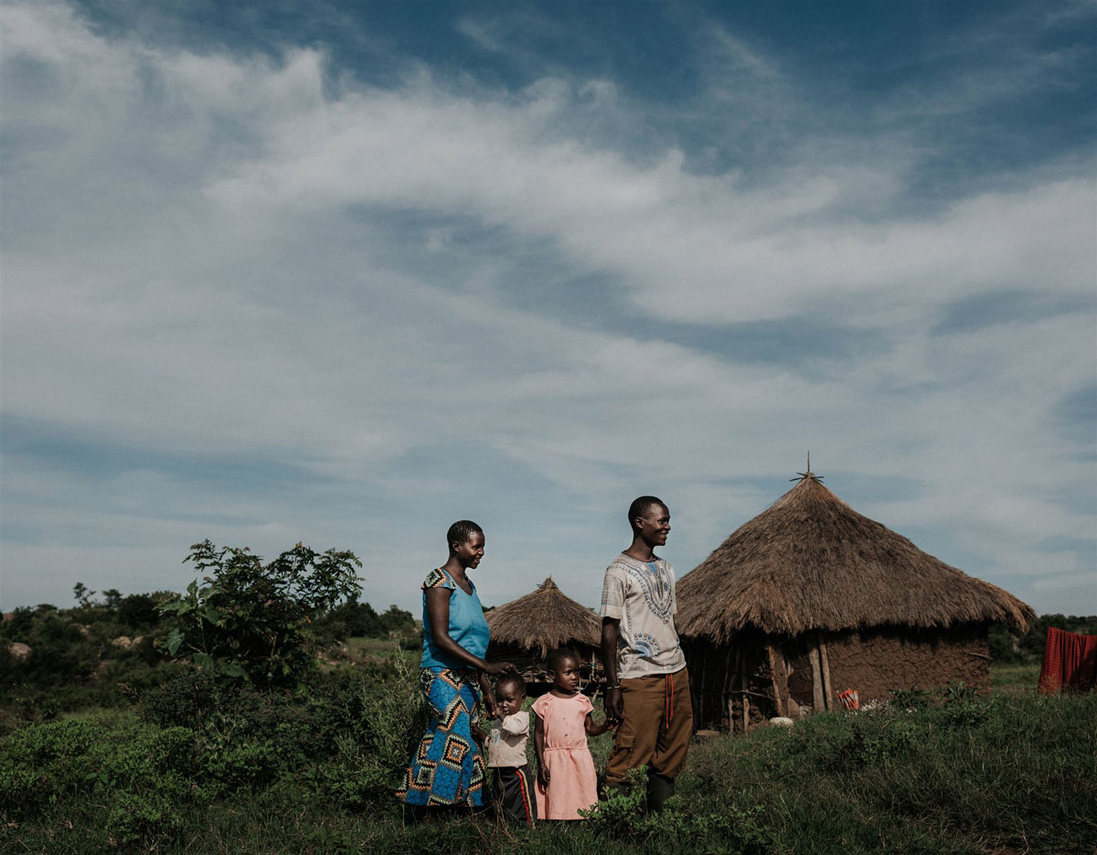A family impacted by human-wildlife conflict in Tanzania.